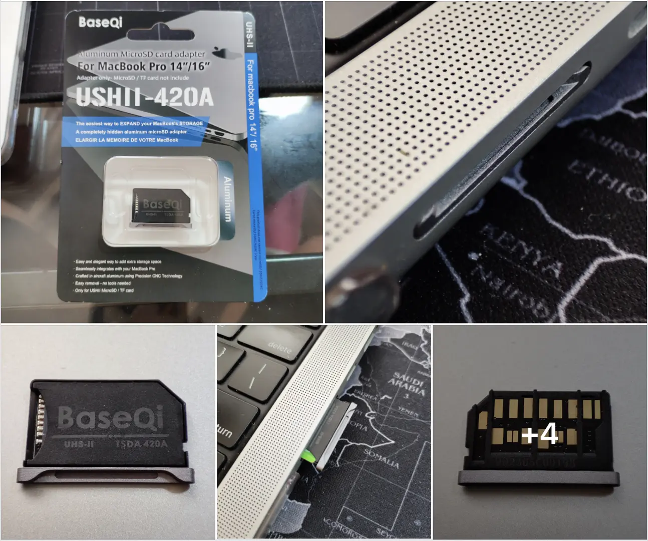BaseQi 420A microSD 轉接卡 -Macbook Pro 擴充容量神器